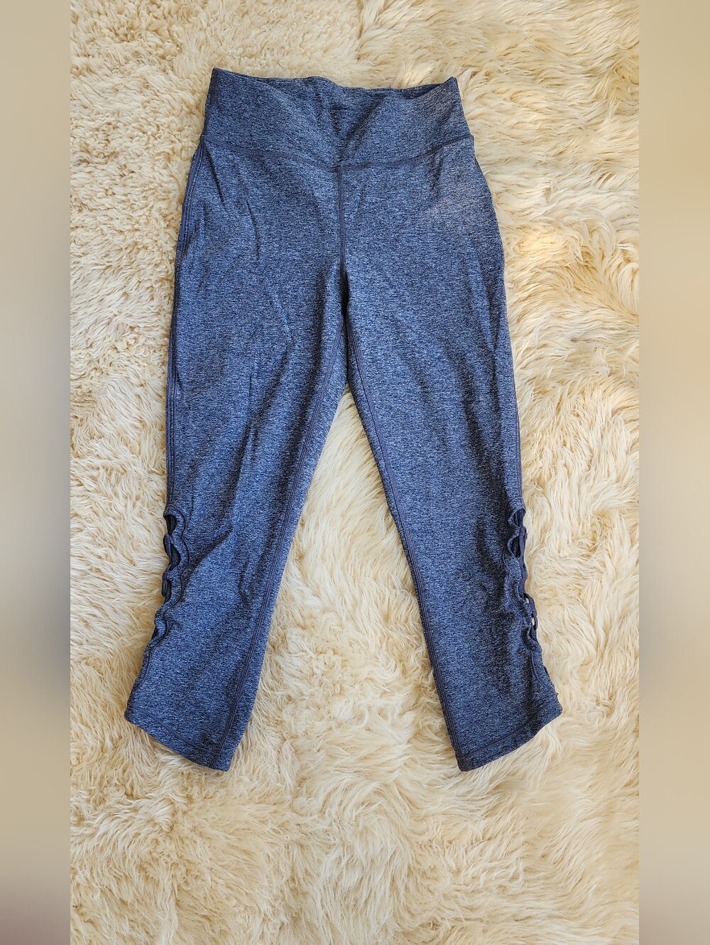 lululemon athletica Heather Gray Capri Leggings with Side Loop Detail